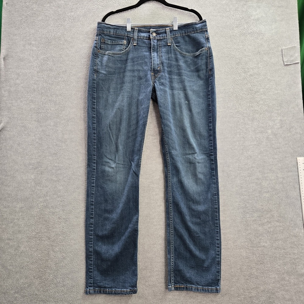 Levi's 514 Men Jeans 34X32 Blue Denim Classic‎ Logo 30" Inseam Cotton